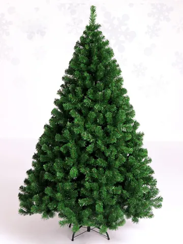 Dichter Künstlicher Weihnachtsbaum Grün PVC Klassische Feiertagsdeko Große Kiefer Mit Metallständer Haus Büro Dekoration