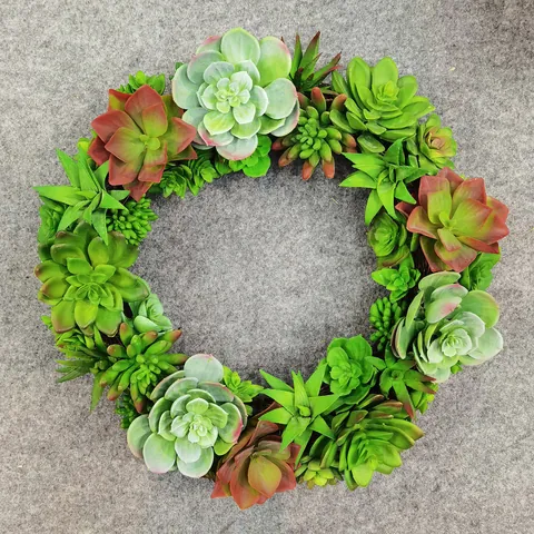 Artificial Succulent Wreath Spring Easter Front Door Farmhouse Wall Hanging Simulation Green Plant Home Party Decoration