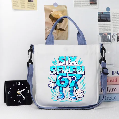 Mini Bolso Tote de Lona con Estampado de Dibujos Animados Con Correa Ajustable Desmontable Bolso Cruzado Casual Niños Mujeres Diario