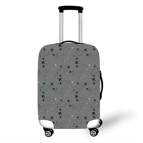 Elastic Luggage Protective Cover Washable Suitcase Protector Airplane Pattern Dustproof Wear Resistant Bag Accessory
