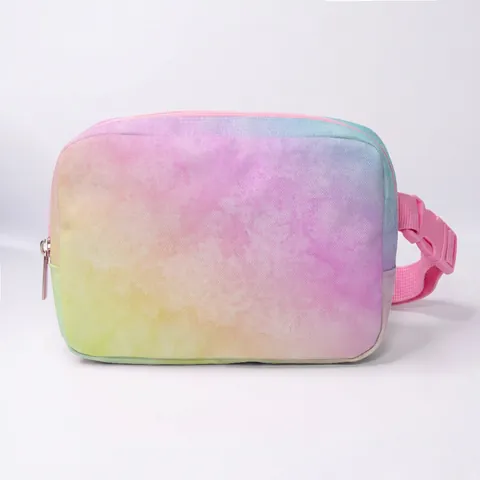 Women Tie-Dye Gradient Waist Bag Lightweight Polyester Fanny Pack Adjustable Strap Chest Bag For Travel Casual Daily Bag