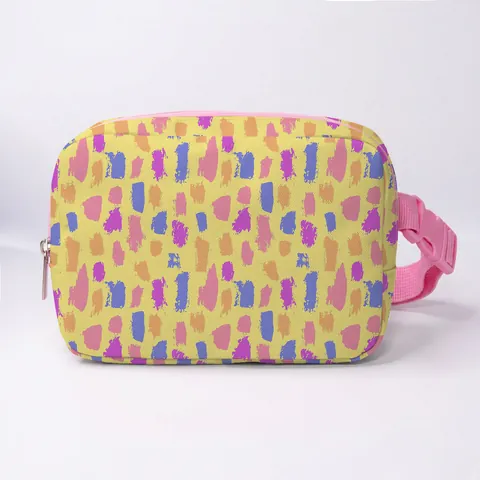 Mode Vrouwen Polyester Heuptas Grote Capaciteit Crossbody Borsttas Verstelbare Riem Bedrukt Outdoor Reizen Fanny Pack