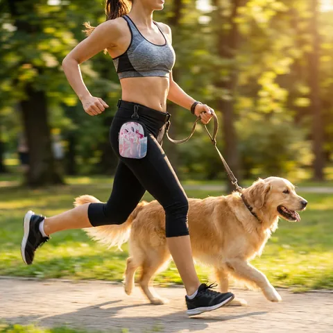 Borsa Portatile per Snack per Animali Domestici Sacchetto per Addestramento Cani con Stampa a Zampa Distributore di Sacchetti con Gancio per Esterno