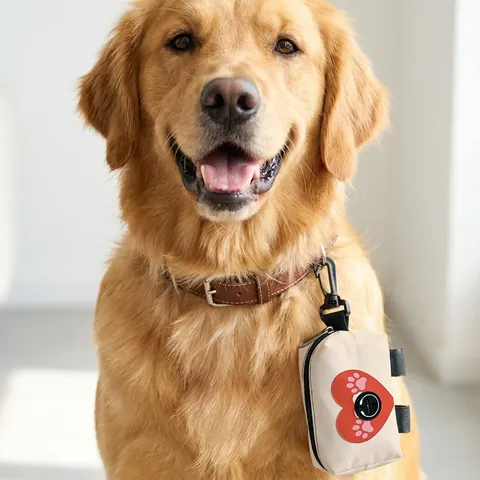 Portable Dog Waste Bag Dispenser Polyester Pet Poop Bag Holder With Hook Magic Tape For Outdoor Walking Travel Accessaries
