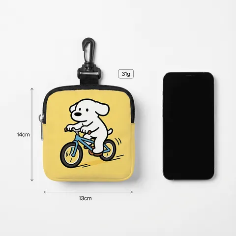 Bolsa Portátil de Golosinas para Mascotas Entrenamiento de Perros Con Cierre de Cremallera Y Moschettone Estampado de Cachorro Animado