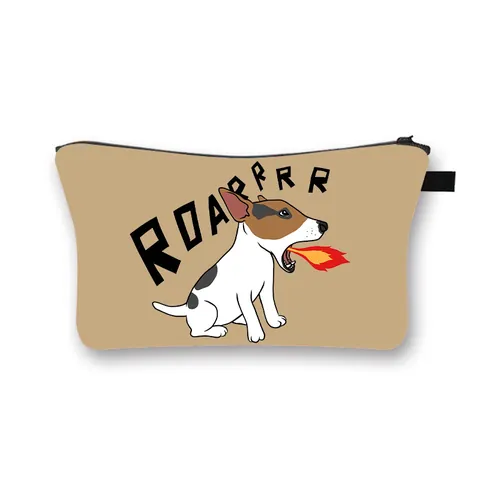 Dachshund Dog Pattern Polyester Cosmetic Bag Portable Zipper Travel Makeup Pouch Organizer Gift For Women Storage Case