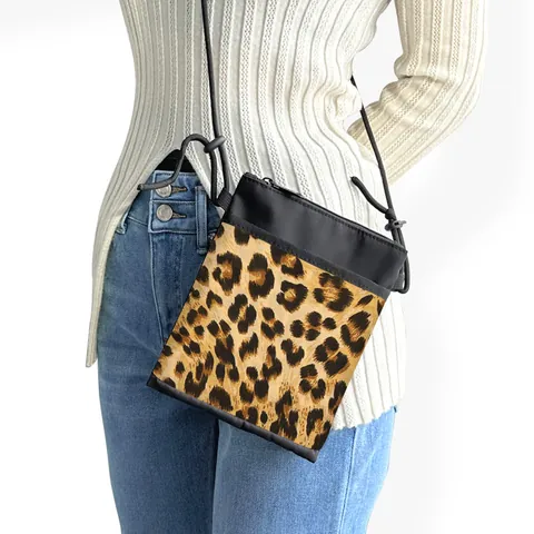 Women Animal Print Small Crossbody Bag Polyester Adjustable Strap Shoulder Pouch Casual Fashion Mobile Phone Bag