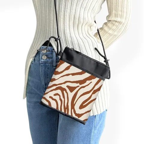 Women Animal Print Small Crossbody Bag Polyester Adjustable Strap Shoulder Pouch Casual Fashion Mobile Phone Bag