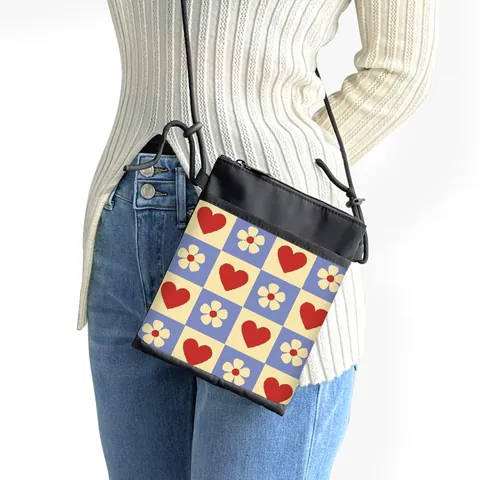 Γυναικεία Τσάντα Κινητού Crossbody Πολυεστέρας Σχέδιο Καρδιά Τυπωμένο Ρυθμιζόμενο Λουρί Ώμου Δώρο Αγίου Βαλεντίνου