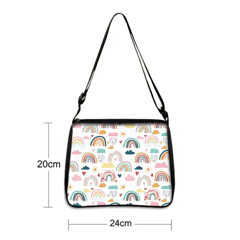 Women Fashion Polyester Crossbody Bag Colorful Rainbow Sunflower Print Underarm Shoulder Tote Bag Zipper Closure Adjustable Strap Casual Shopping Daily Bag