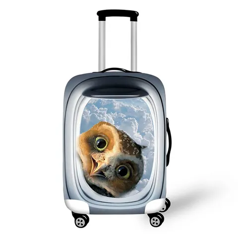 Funda Protectora de Maleta Elástica Impresión Animal Ventana de Avión Funda Antipolvo Poliéster Elastano Accesorio de Viaje