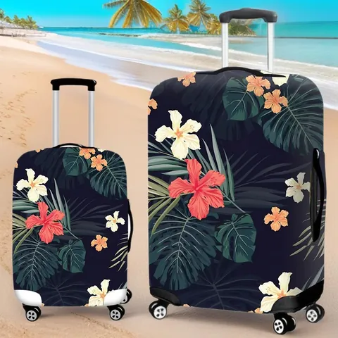 Floral Print Elastic Luggage Cover Protector Dustproof Washable Suitcase Sleeve Fits Travel Bags For Men Women Traveling