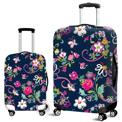 Floral Print Elastic Luggage Cover Protector Dustproof Washable Suitcase Sleeve Fits Travel Bags For Men Women Traveling
