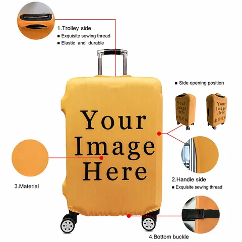 Elastic Luggage Protector Cover Polyester Spandex Suitcase Dustproof Case Cute Panda World Map Print Travel Accessories