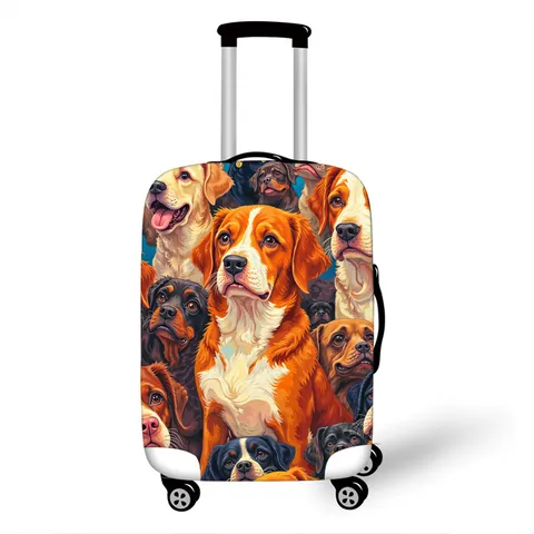Elastic Travel Luggage Cover Protector Washable Suitcase Cover Polyester Spandex Dustproof Trolley Case Cover Cartoon Animal Patterns