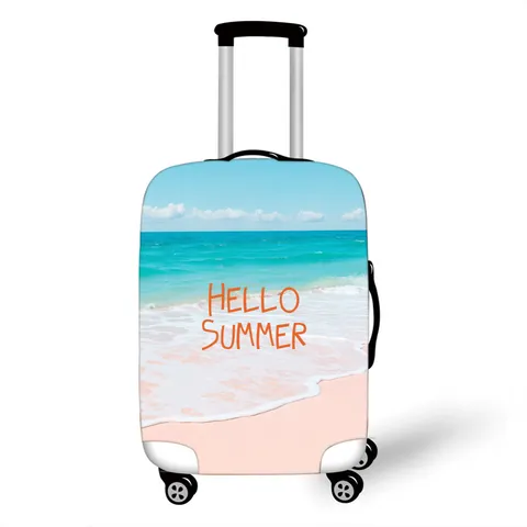 Elastic Polyester Luggage Cover Suitcase Protector Dustproof Beach Sunset Tropical Pattern Travel Accessories For Suitcase