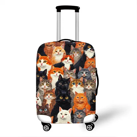 Elastic Travel Luggage Cover Protector Washable Suitcase Cover Polyester Spandex Dustproof Trolley Case Cover Cartoon Animal Patterns