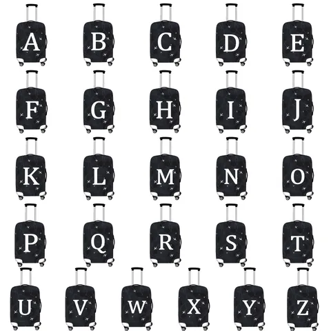 Elastic Luggage Cover Airplane Alphabet Letter Pattern Suitcase Protector Case Dustproof Travel Bag Cover For Men Women