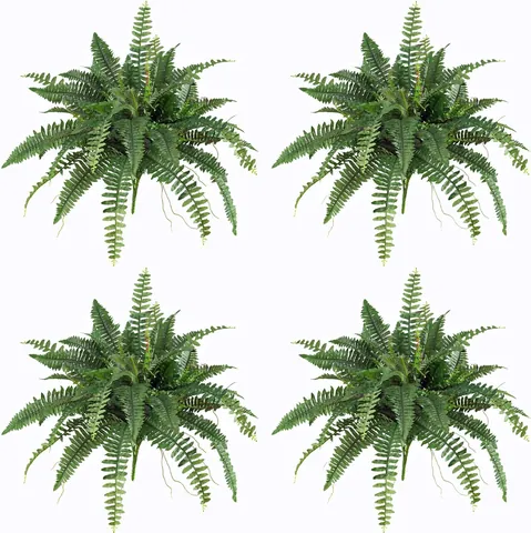 Artificial Boston Fern Bush Large Faux Greenery Soft PVC Plant For Outdoor Indoor Home Wedding Garden Office Decoration Green