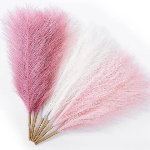 Artificial Pampas Grass Faux Reed Nordic Home Decor Boho Style Fluffy Feather Decoration Wedding Living Room Vase Filler