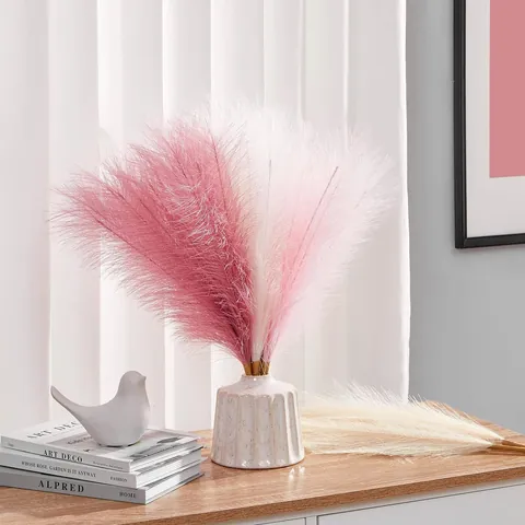 Artificial Pampas Grass Faux Reed Nordic Home Decor Boho Style Fluffy Feather Decoration Wedding Living Room Vase Filler
