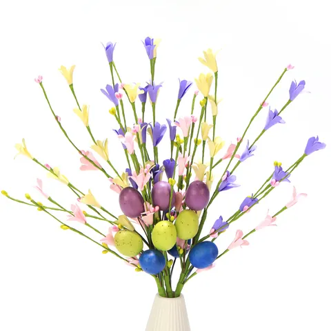 Ostern Künstliche Wildblumen Eier Zweig Spray Simulation Beerenstiel Für Haus Garten Party Dekoration Frühlingsfest Ornament Pastoraler Stil