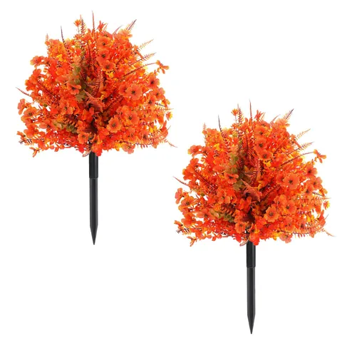 Realistic Artificial Flower Garden Stake UV Resistant Plastic Daisy Morning Glory For Outdoor Yard Patio Autumn Decor