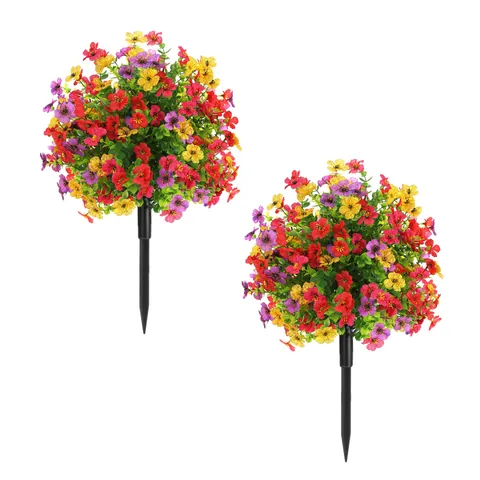 Kunstmatige Bloembal Tuinstokken Plastic Topiary Bomen Voor Buiten Werf Gazon Decoratie Pastorale Stijl Kunstmatige Stokken