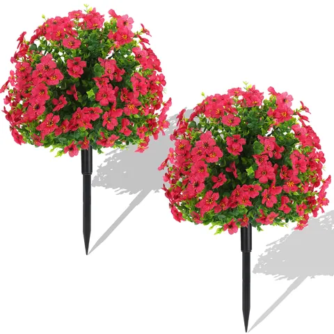 Kunstmatige Tuinsteker Bloemen Plastic Madeliefje Bal Faux Planten Voor Tuin Erf Gazon Buiten Landschapsarchitectuur Decoratie Levendige Florale Ornamenten