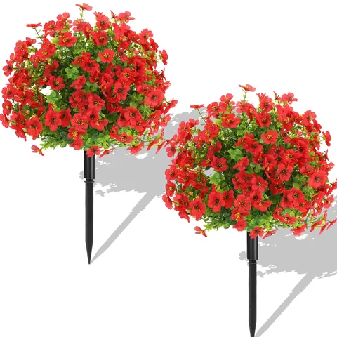 Kunstmatige Bloembal Tuinstokken Plastic Topiary Bomen Voor Buiten Werf Gazon Decoratie Pastorale Stijl Kunstmatige Stokken