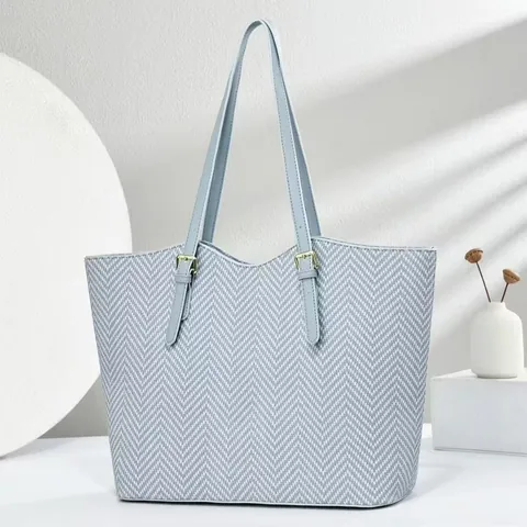 Dames Grote Capaciteit PU Leer Shopper Mode Visgraatmotief Schoudertas Casual Handtas