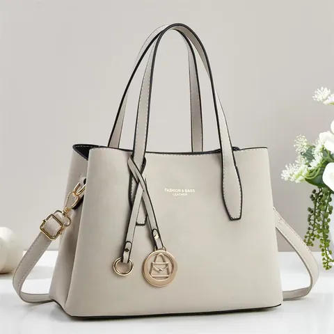 Vintage Faux Suede Large Capacity Tote Bag For Women Synthetic Leather Handbag With Adjustable Shoulder Strap Elegant Commuter Bag Daily Carry
