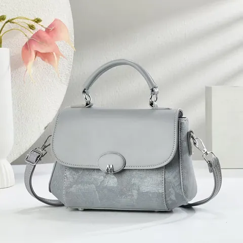 Dames Minimalistische Vierkante Handtas Patchwork Textuur Synthetisch Leer Crossbody Tas Letter Decoratie Schoudertas