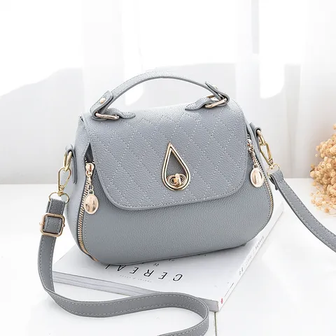 Women PU Leather Handbag Litchi Texture Crossbody Bag Quilted Stitching Metal Lock Shoulder Bag Daily Travel Casual Style