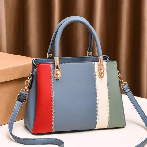 Γυναικεία Μοντέρνα Τσάντα Color Block από Δέρμα PU Μεγάλης Χωρητικότητας Τσάντα Ώμου Με Λαβή Αποσπώμενο Λουράκι Casual Commute