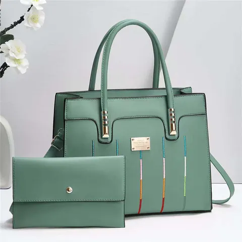 Borsa a Mano E Pochette in Pelle PU da Donna Fashion Color Block a Righe Elegante Borsa a Tracolla Pendolare Borsa a Spalla