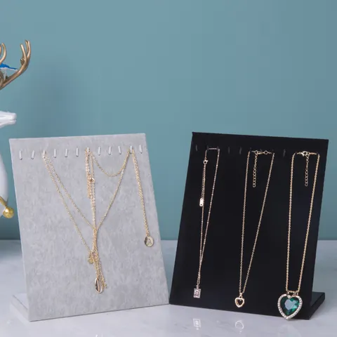 Samt Schmuckständer L-Form Halskette Ohrring Organizer Board Für Stecker Schmuck Präsentation Schmuck Aufbewahrung Regal