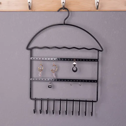 Metalen IJzeren Oorbel Display Standaard Hanger Huis Vorm Sieraden Organisator Muur Opknoping Rek Met Haken