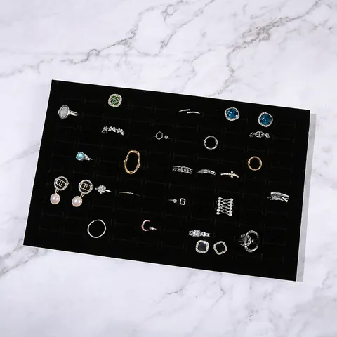 Rectangle Sponge Jewelry Display Pad Multi Slot Jewelry Storage Liner For Rings Earrings Case Insert Tray Organizers
