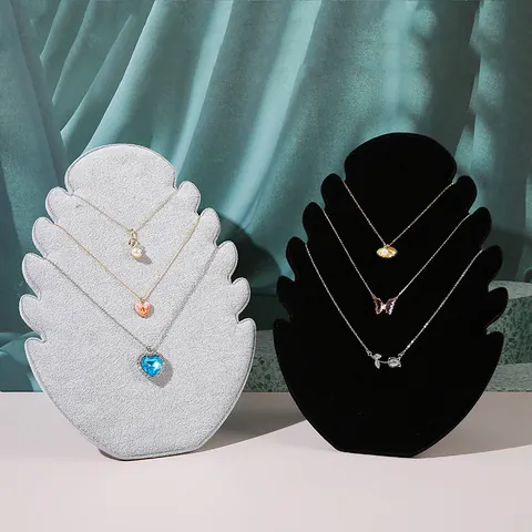 Espositore per Collane in Velluto a Foglia di Banano 11 Slot Tabellone Pieghevole per Gioielli Pendenti per Bancone Stoccaggio Domestico Accessori Fotografici