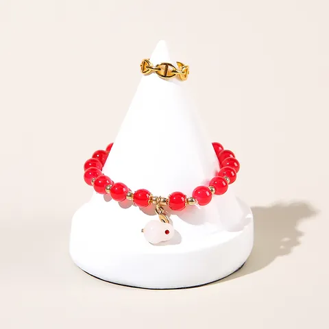 Minimalistischer Harz Kegelform Schmuckständer Ringhalter Armband Aufbewahrung Heimdekoration Schreibtisch Ornament Für Damen