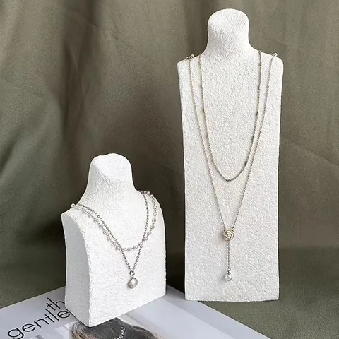 Resin Porträt Büste Halskette Display Ständer Körnige Textur Schmuck Organizer Halter Für Vitrine Fotografie Requisiten