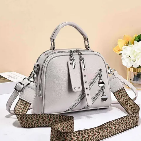 Women PU Leather Handbag Large Capacity Crossbody Bag With Wide Woven Strap Litchi Grain Top Handle Shoulder Bag Satchel