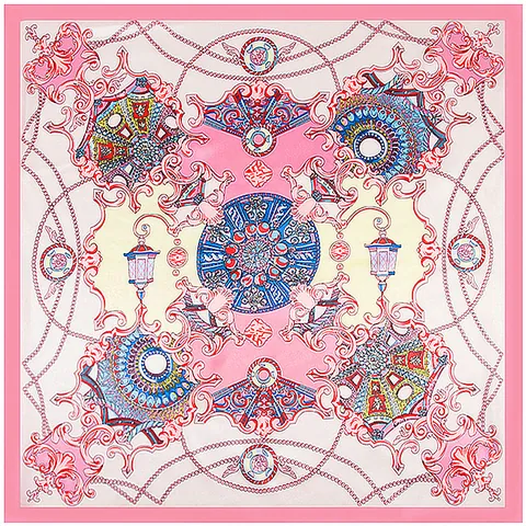 Luxus Barock Druck Satin Quadratisches Halstuch Für Damen Retro Palast Stil Seidenähnlich Bedruckt Dekoratives Kopftuch Halswickel