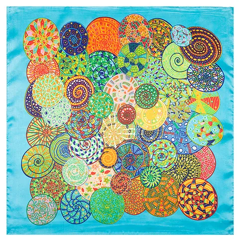 Carré de Soie Satin Vintage pour Femmes Élégant Imprimé Mandala Géométrique Bandana Foulard Soyeux pour Bureau Quotidien Accessoire de Cheveux Élégant