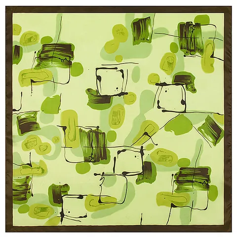 Women Abstract Art Print Satin Square Scarf Elegant Silk Like Hair Band Decorative Fashion Handkerchief Accessories