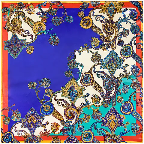 Women Bohemian Paisley Floral Satin Square Scarf Vintage Large Silk Like Neck Scarf Wrap Headscarf Office Lady Jewelry