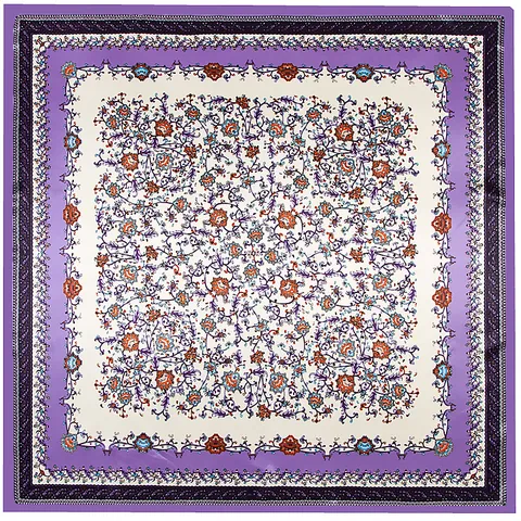 Dames Vintage Artistieke Bloemenprint Vierkante Sjaal Elegante Satijnen Zijde-Look Headwrap Modieuze Patroon Haaraccessoire