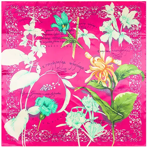 Pañuelo Cuadrado de Satén para Mujer Estampado Floral de Tulipán Elegante Abrigo Grande para Cabello Cuello Bolsos Accesorio Retro
