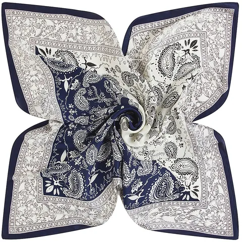 Dames Professionele Satijnen Vierkante Sjaal Elegant Paisley Bedrukt Zijdeachtig Hals Hoofdsjaal Voor Kantoor Dagelijkse Accessoires